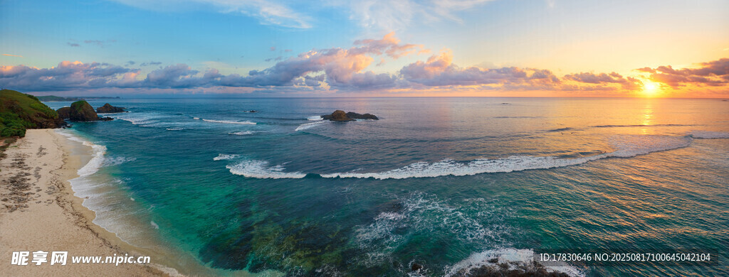 海边绝美日落海景风光