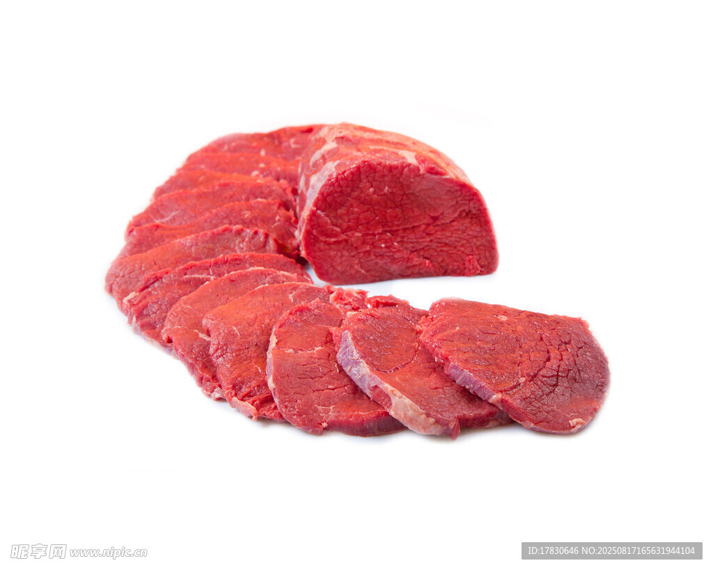 新鲜牛肉切片展示