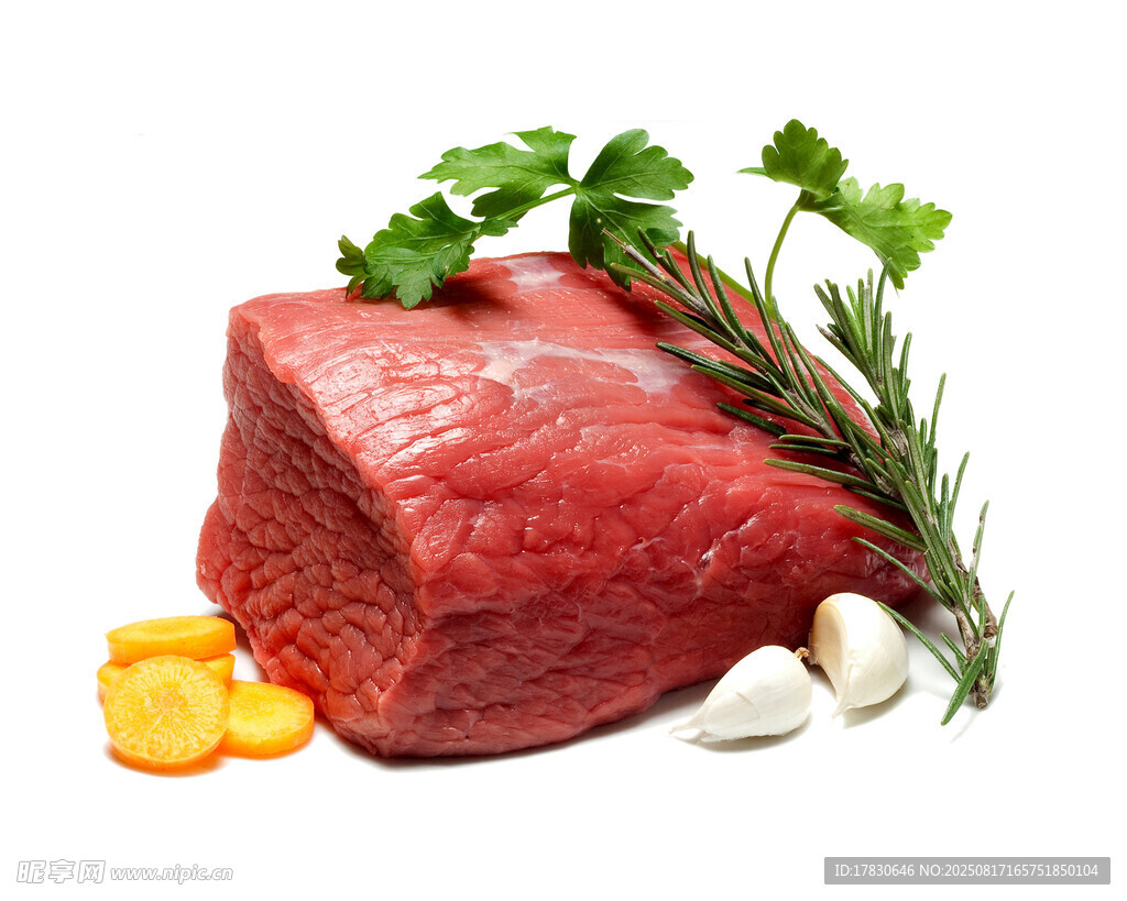 新鲜生牛肉配香料与蔬果