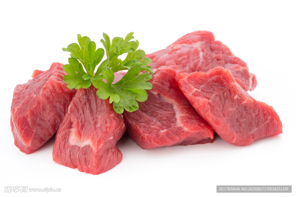 新鲜牛肉块配绿色欧芹