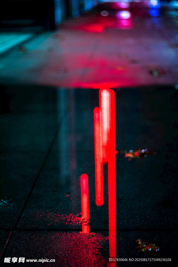 红色光柱特效场景