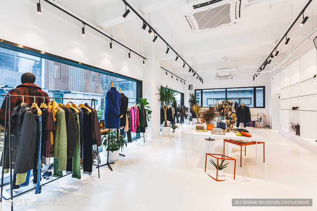时尚服装店内部陈列展示