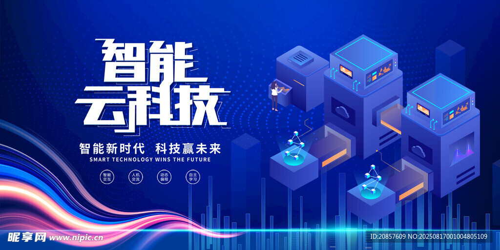 智能云连接科技图景