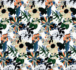 热带花卉植物图案设计