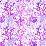 梦幻水彩风珊瑚图案纹理