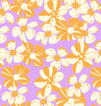 紫色背景花卉图案设计