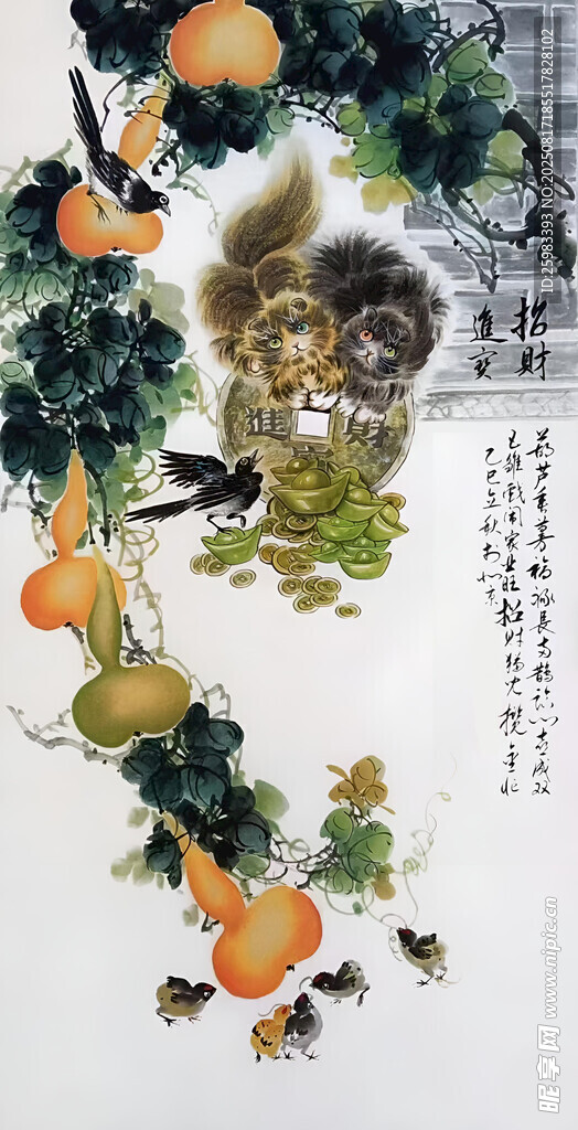 松鼠瓜果图