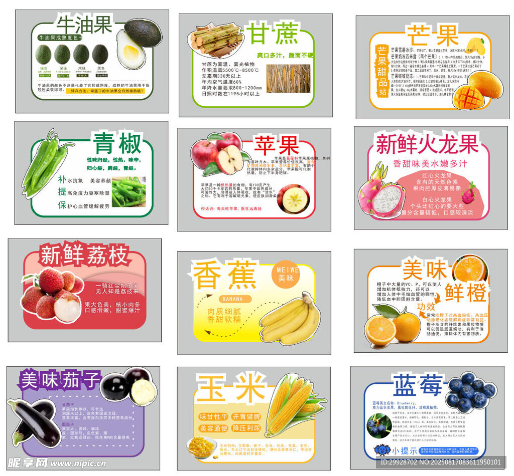 多样水果标签设计模板