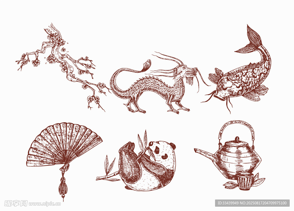 传统元素插图