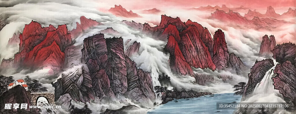 高山云海图