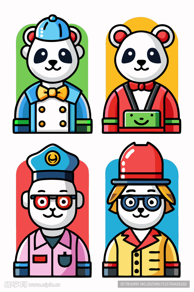 动物角色职业插画
