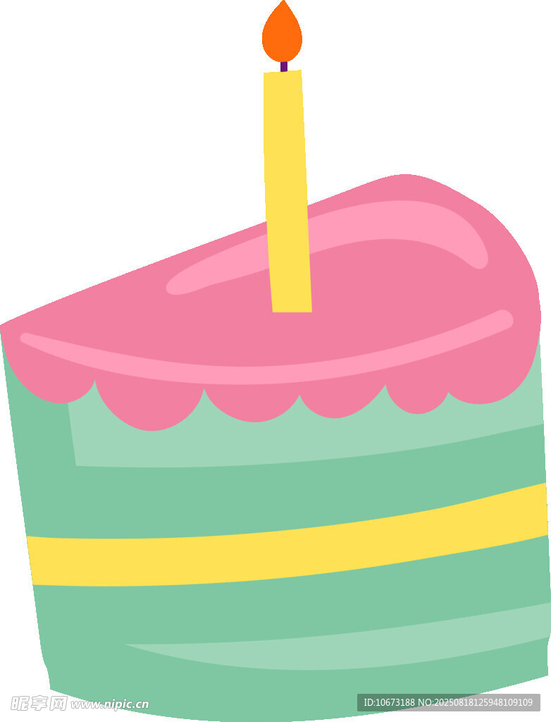彩色生日蛋糕插着蜡烛