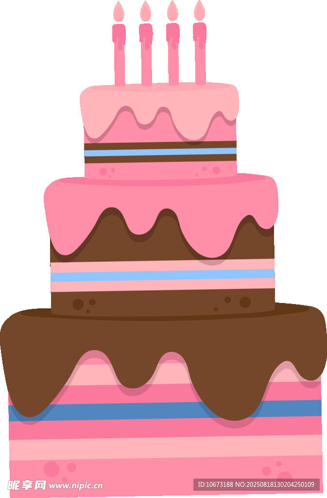 三层美味生日蛋糕