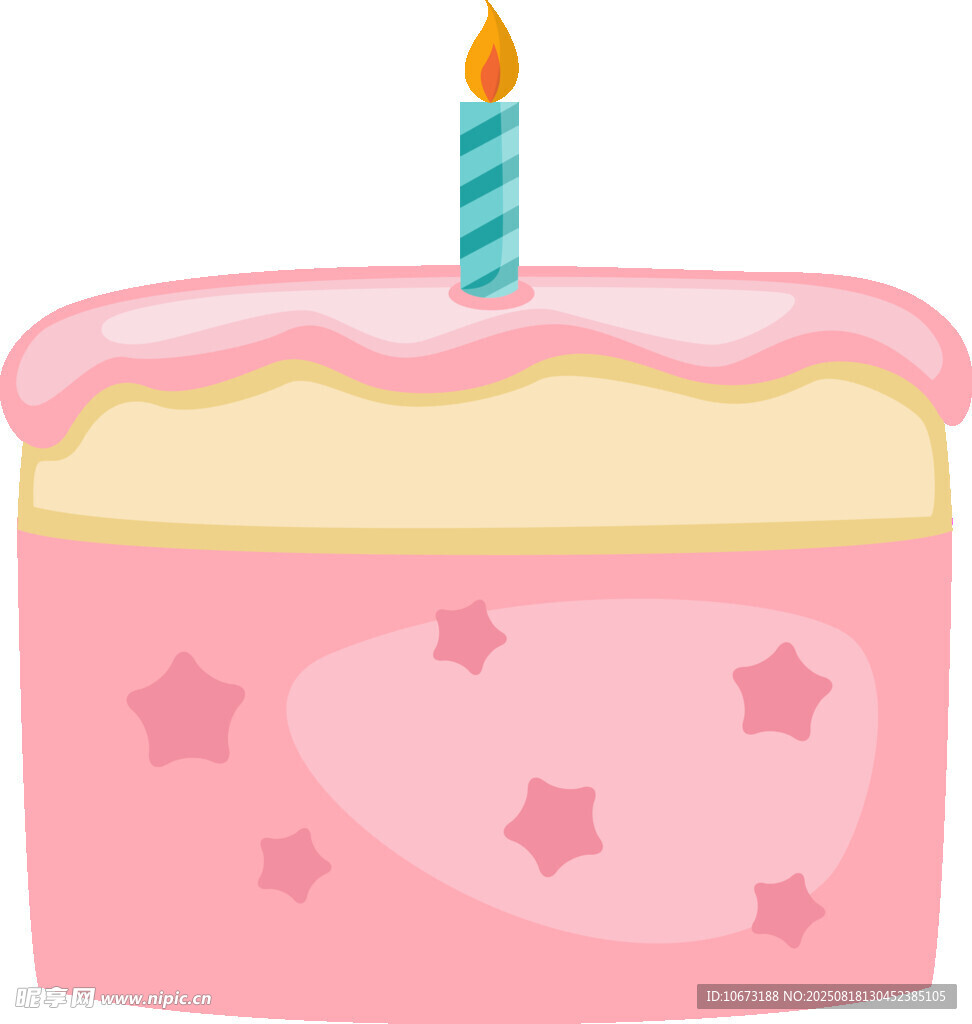 粉色星星图案生日蛋糕