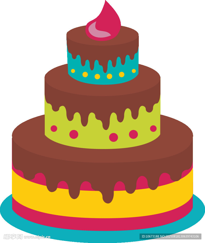 三层美味生日蛋糕