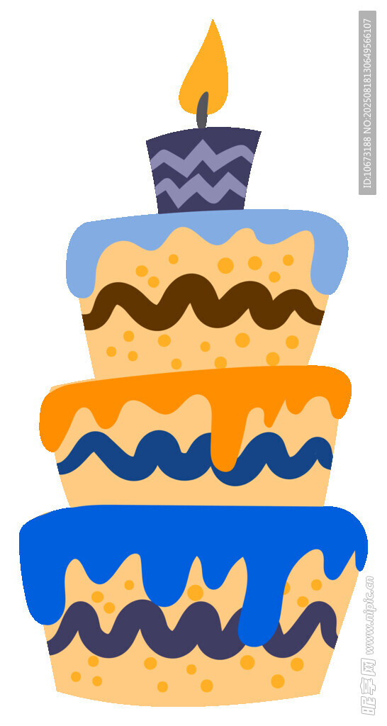 多层生日蛋糕插画