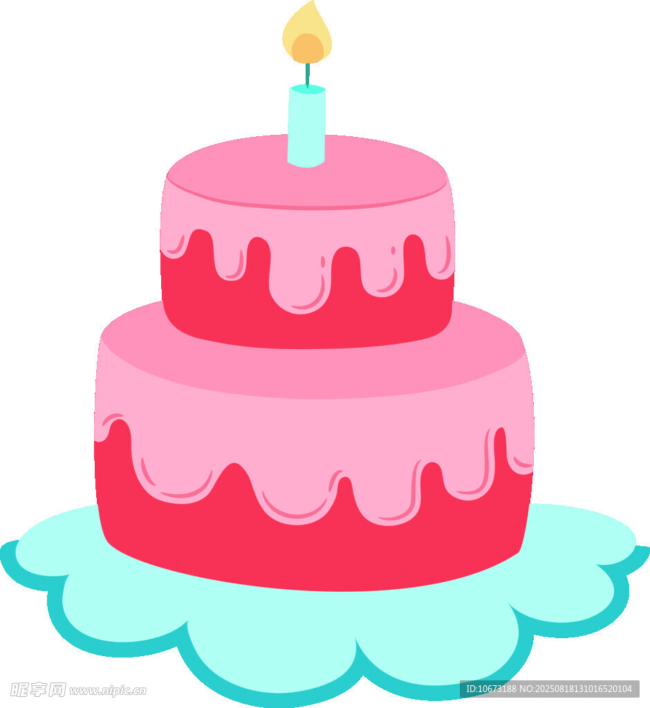两层粉色生日蛋糕