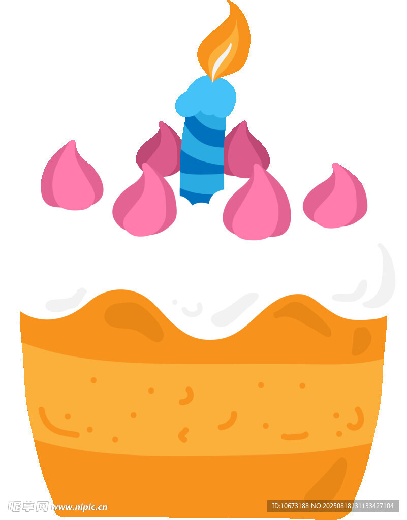 插蜡烛的美味生日蛋糕