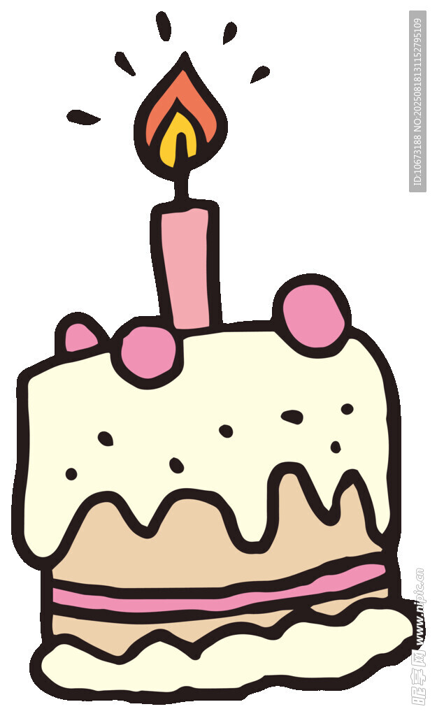 插蜡烛的美味生日蛋糕