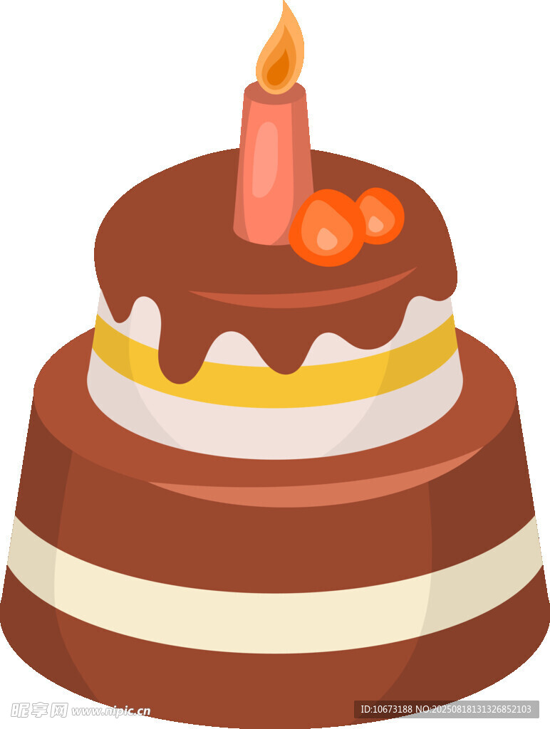 巧克力生日蛋糕插画