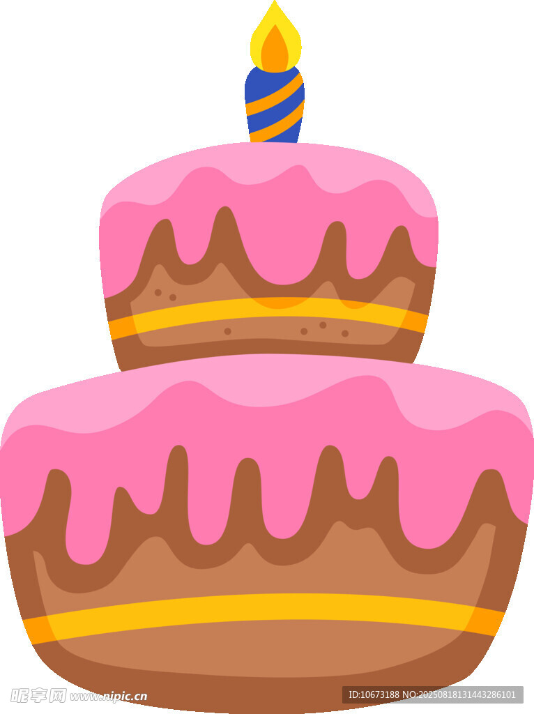 双层粉色生日蛋糕