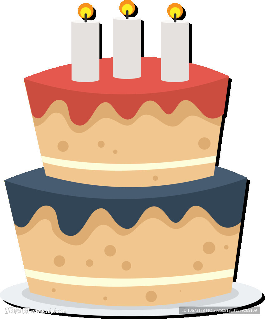 双层生日蛋糕插着蜡烛