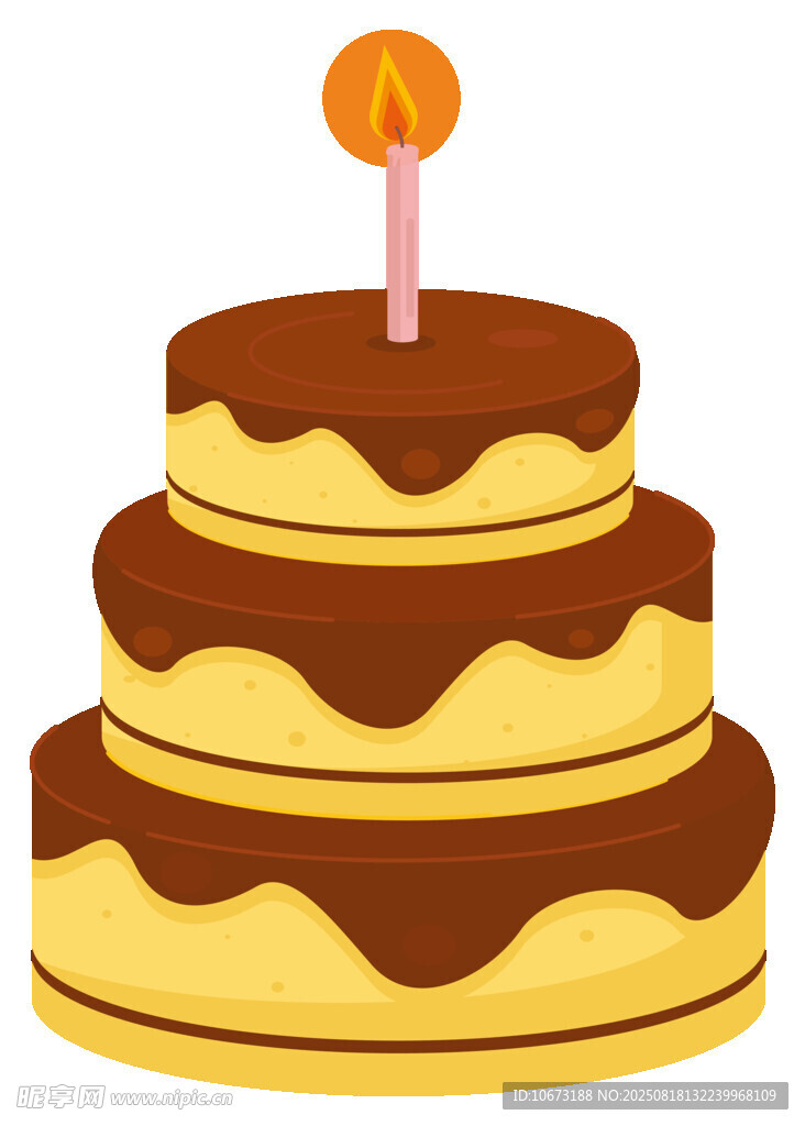 三层巧克力生日蛋糕