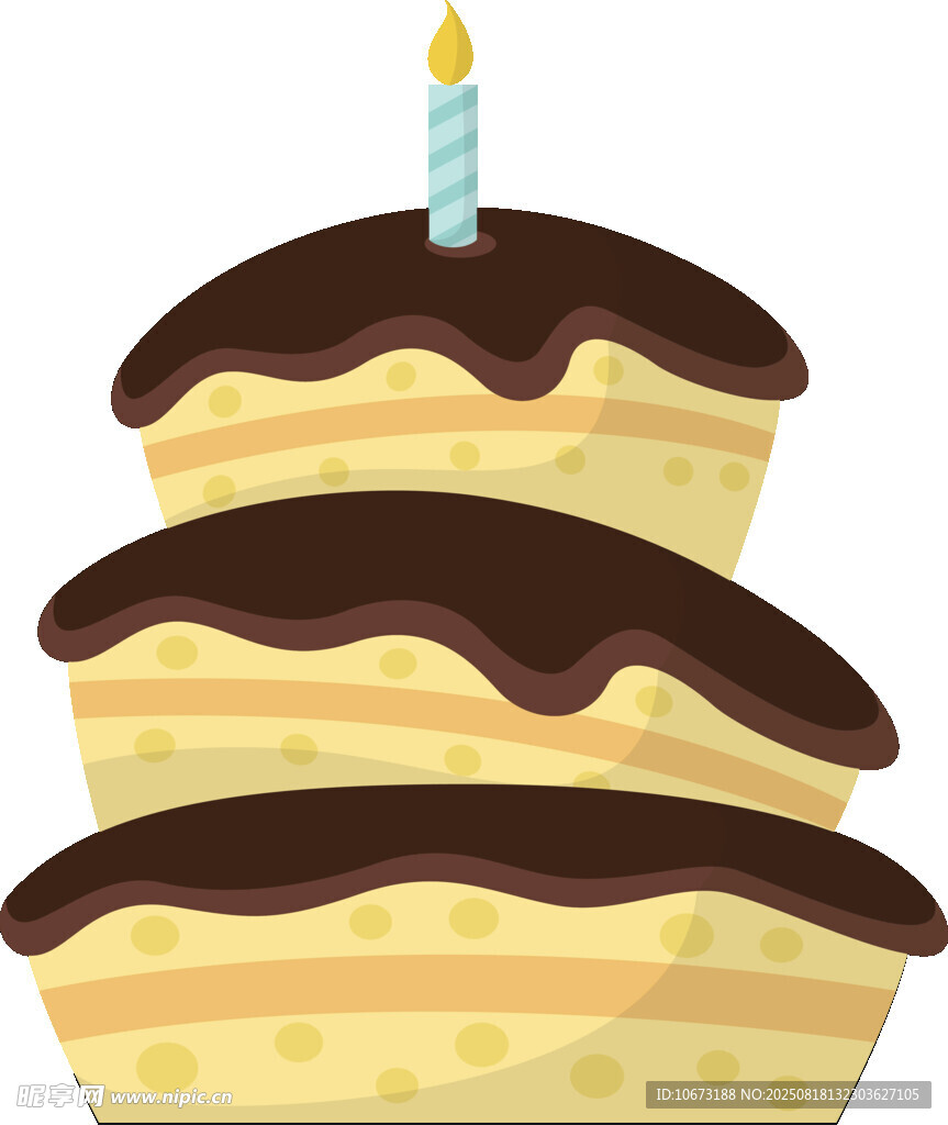 三层巧克力生日蛋糕