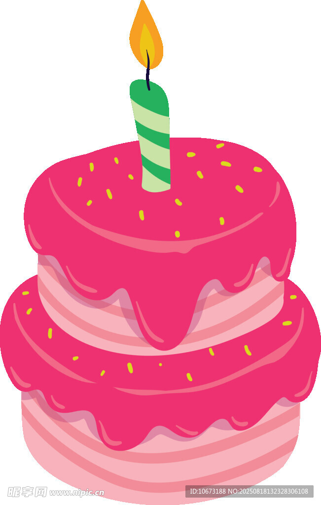 双层生日蛋糕插着蜡烛