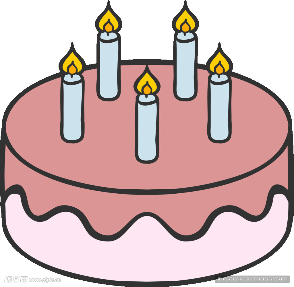 生日蛋糕插着六根蜡烛