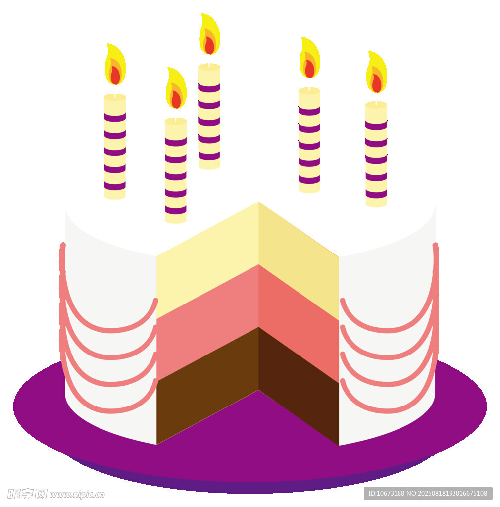 生日蛋糕切片图