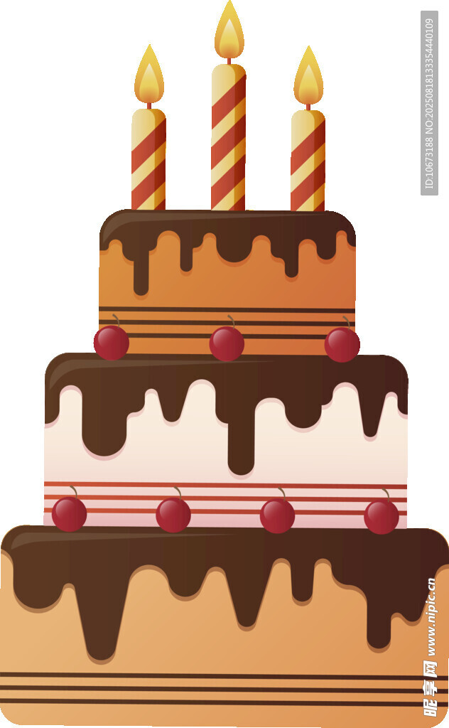 三层美味生日蛋糕