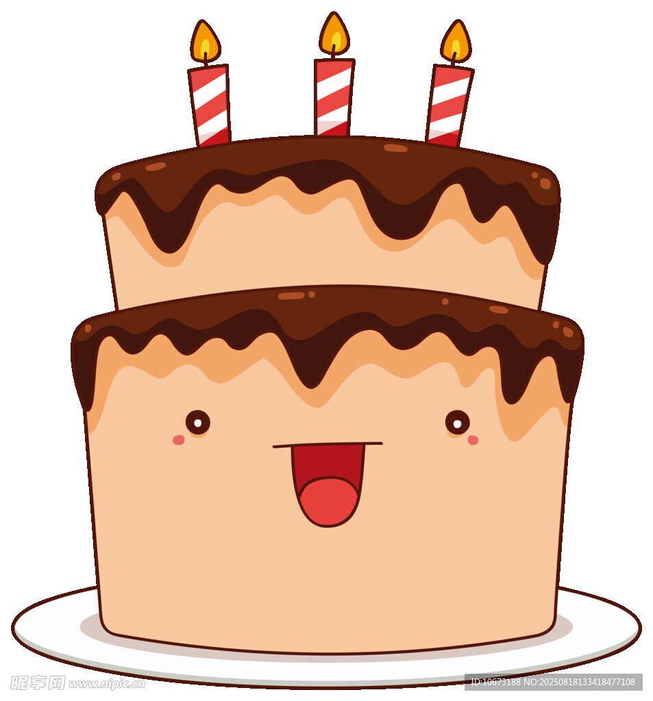 可爱笑脸双层生日蛋糕