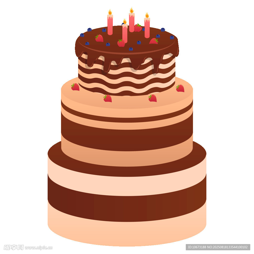 三层美味生日蛋糕