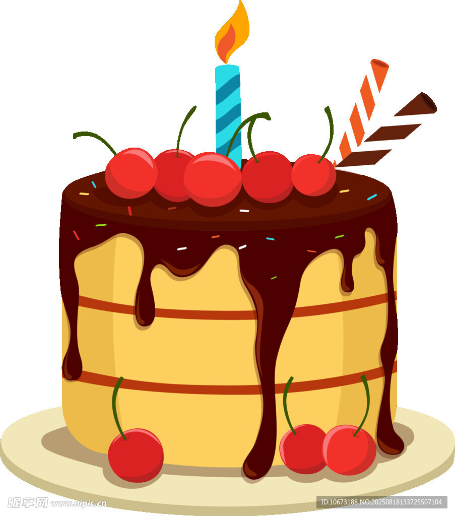 巧克力樱桃生日蛋糕
