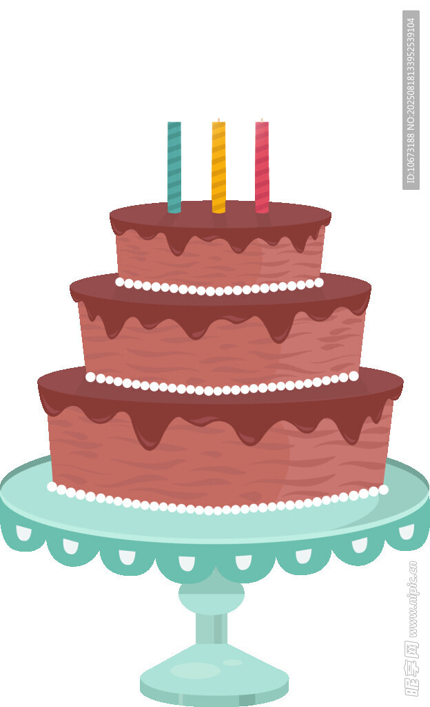 三层巧克力生日蛋糕