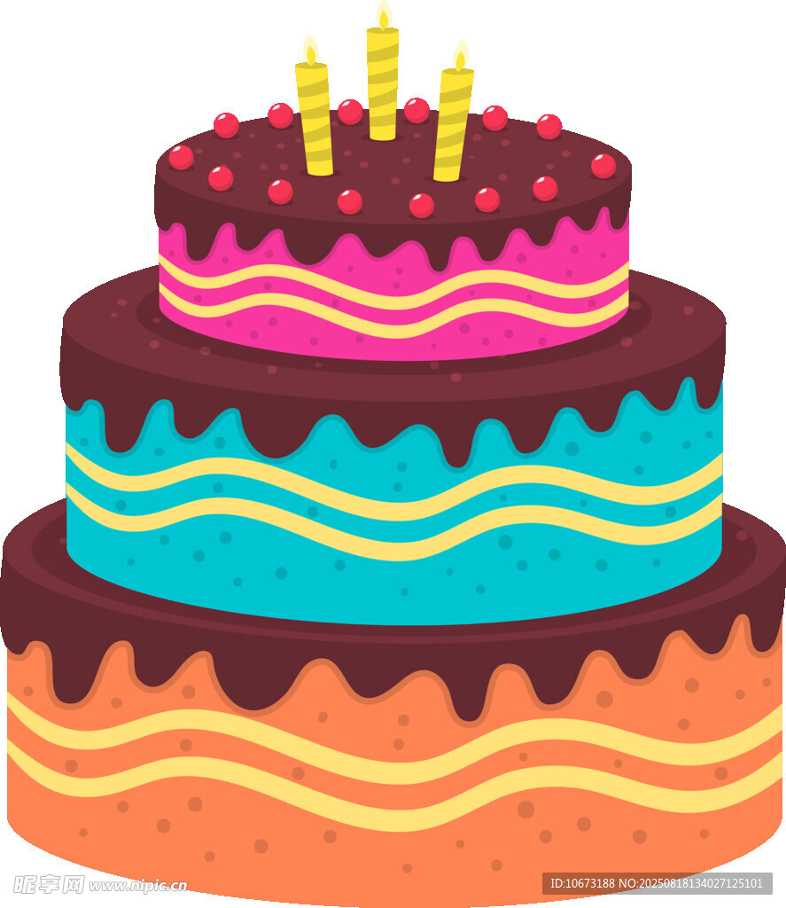 三层美味生日蛋糕