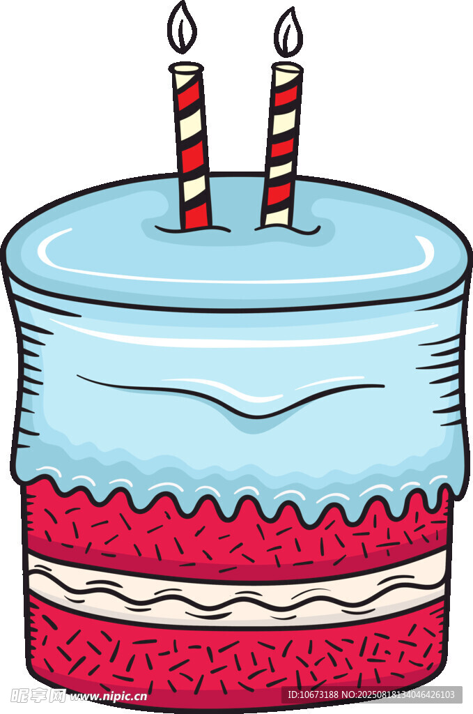 双层生日蛋糕插双蜡烛