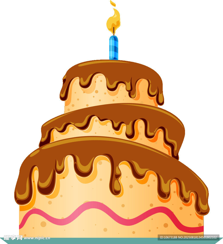 三层巧克力生日蛋糕
