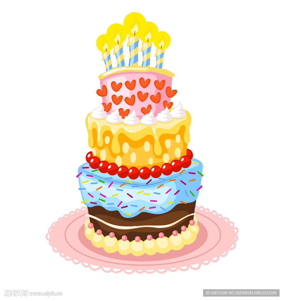 多彩多层创意生日蛋糕