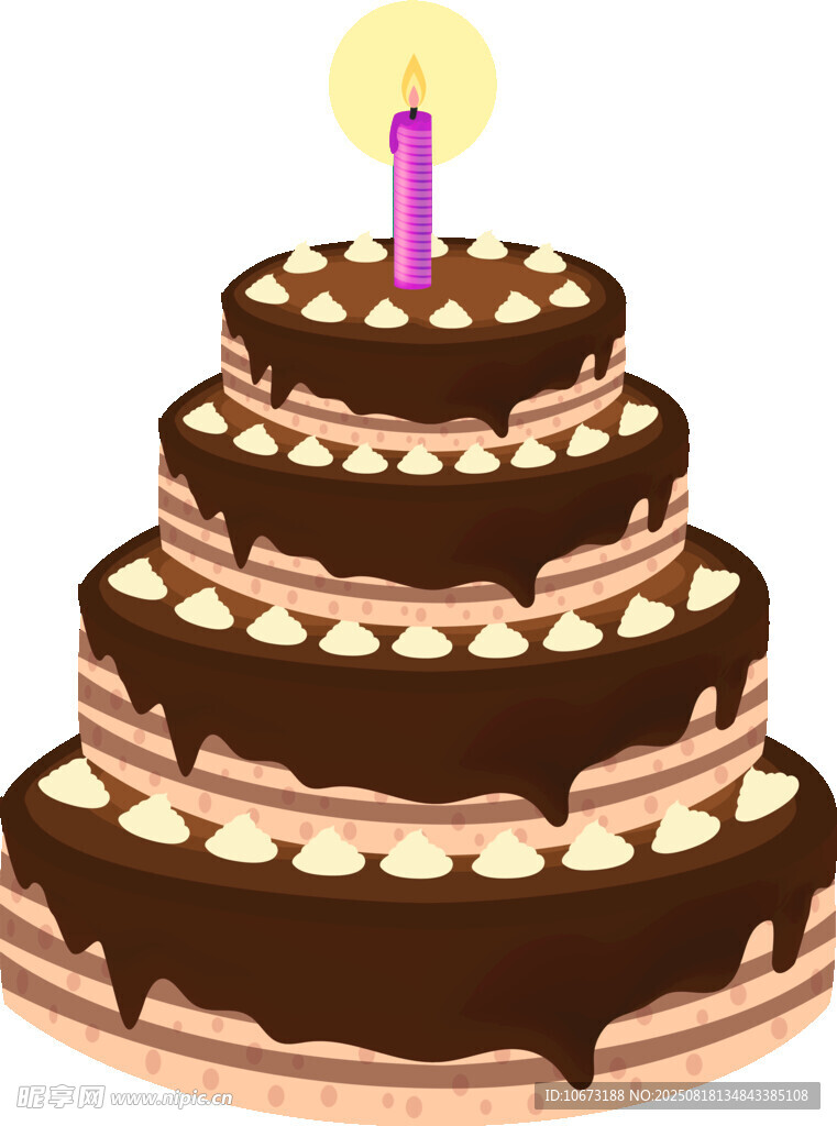 三层巧克力生日蛋糕