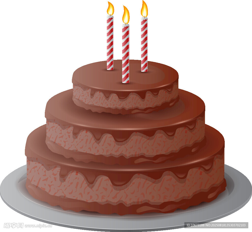 三层巧克力生日蛋糕