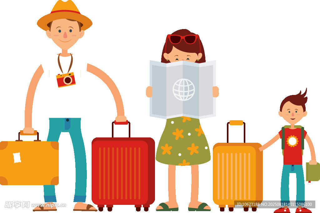 家庭准备开启旅行之旅