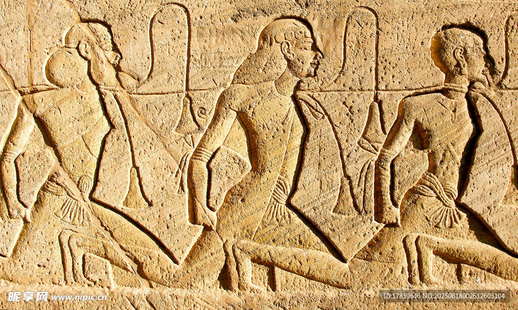 古代浮雕人物场景