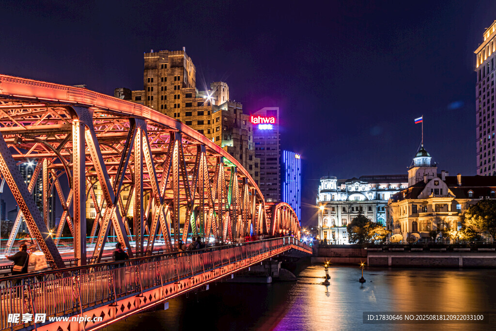 上海外白渡桥璀璨夜景