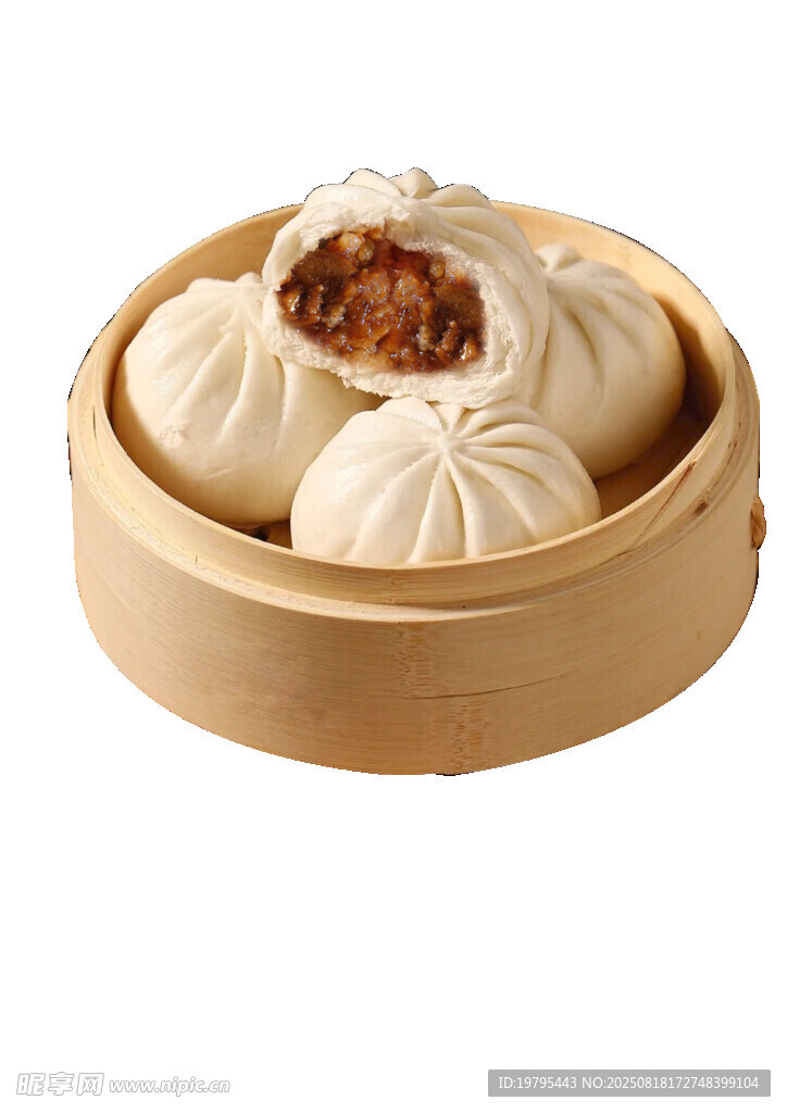 竹制蒸笼里的美味小笼包