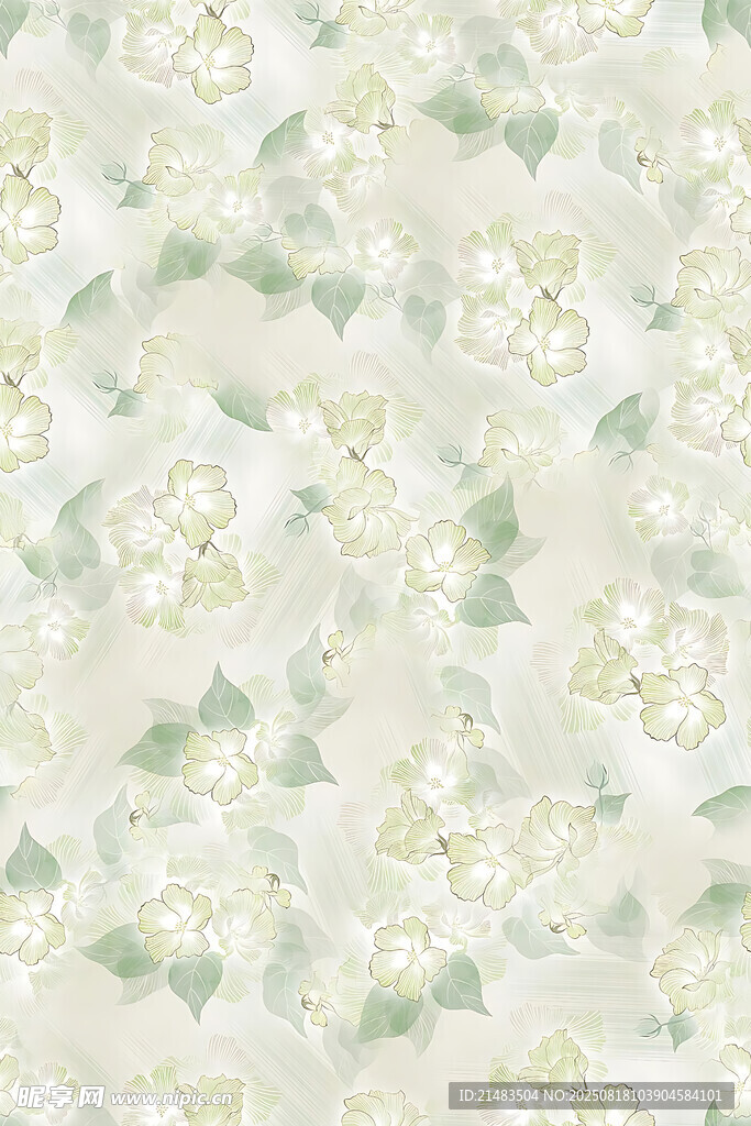 清新淡雅花卉纹理图案