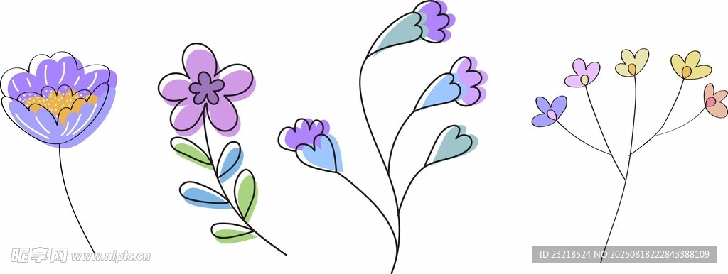插画花