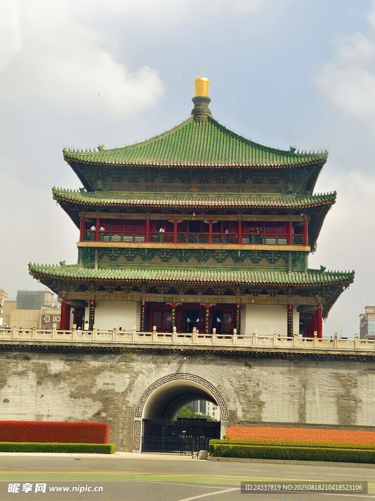 中式古建筑城楼景观