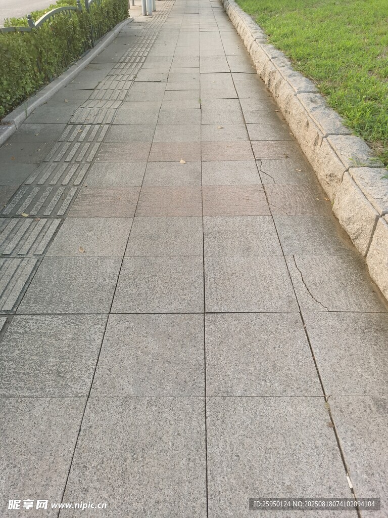 户外水泥铺设的平坦步道
